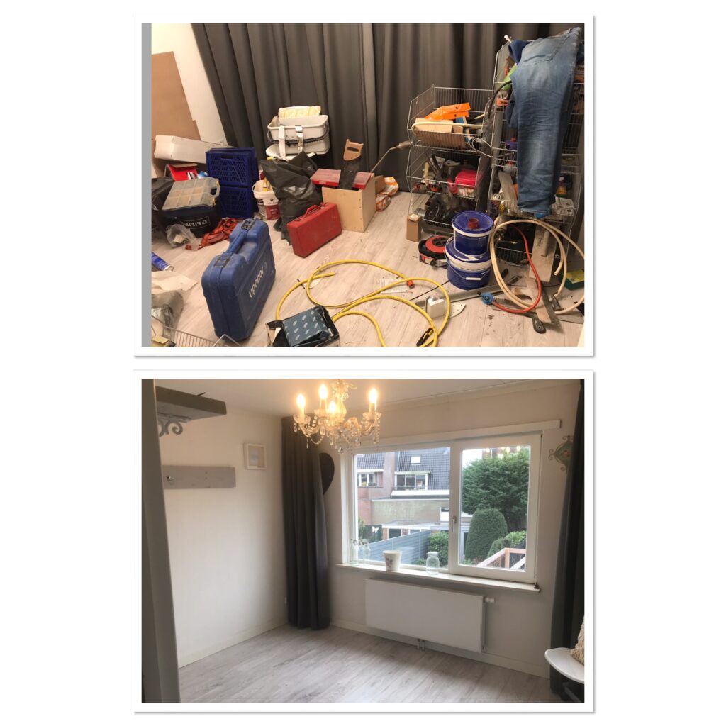 voor en na/de logeerkamer